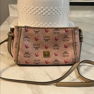 MCM 🦋RARE 🦋 Sweet Visteos Pink and Tan Crossbody Bag